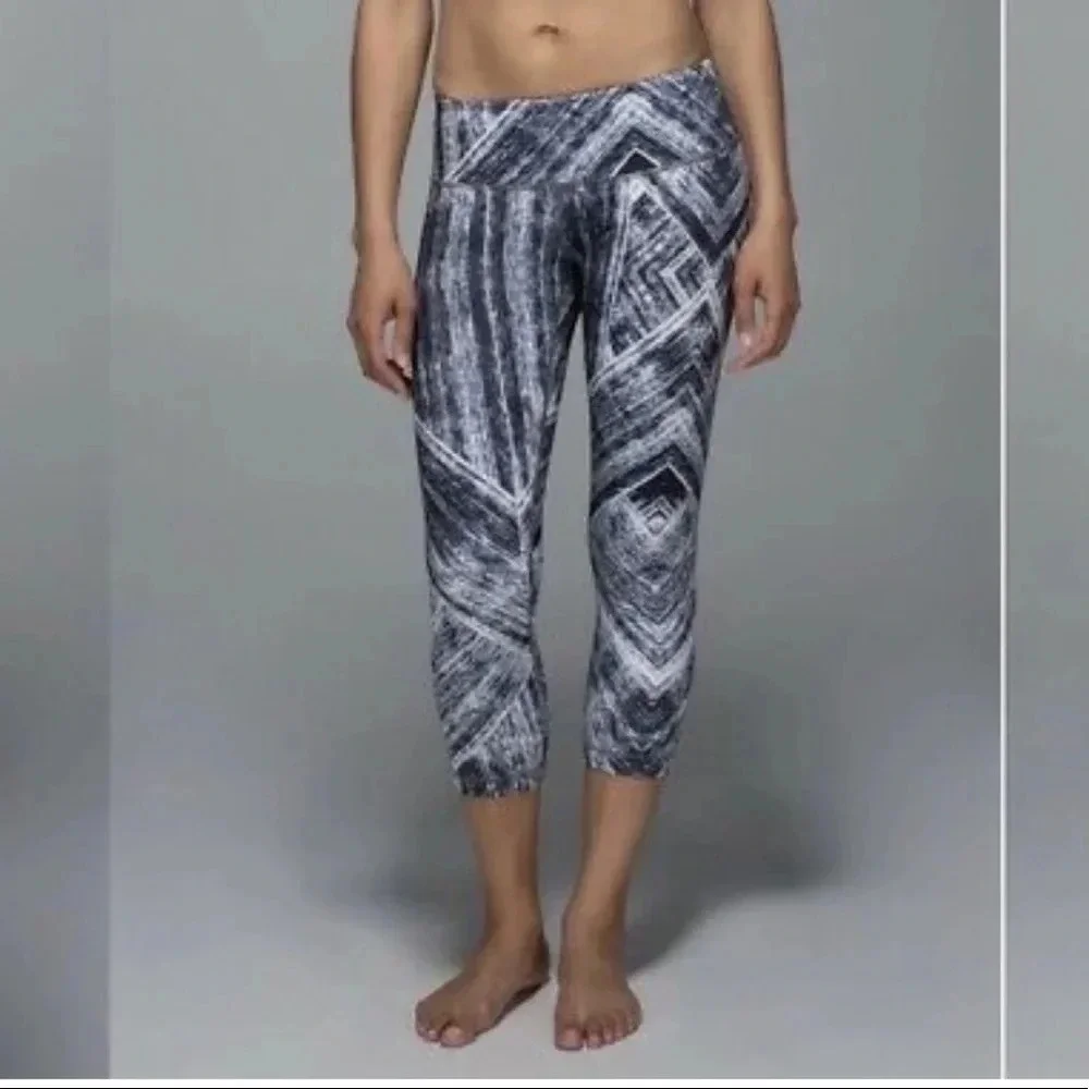 Lululemon Wunder Under Crop Full-On Luon Heat Wave SoulCycle Miami Leggings 4